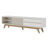 Rack para Sala Bancada de Tv 75 Pol 200cm Itália C05 Off White Matte - Mpozenato - 10