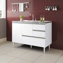 Ver imagem 1 de Balcão para Pia de 1,20 Mt Maceió com Gavetão Branco