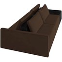 Ver imagem 4 de Sofá Ilha Modular para Sala 252cm com Puff Dublin K01 Veludo Marrom e Sintético Preto - Lyam Decor