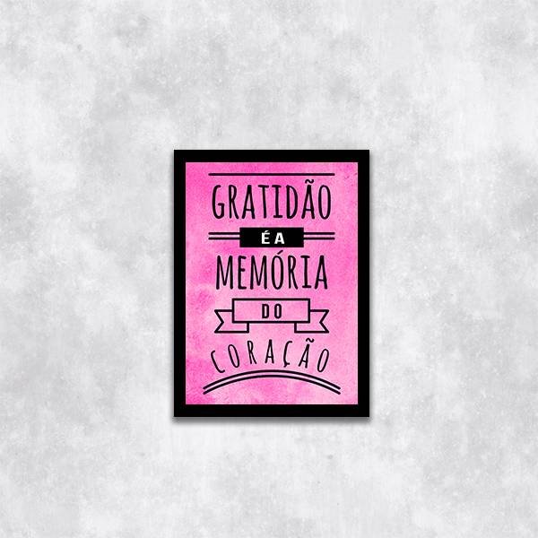 Quadro Gratidão é a Memória do Coração 33x24cm - com vidro:Madeira ...