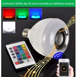 Lâmpada Musical Caixa de Som Bluetooth LED Rgb com Controle - 4