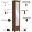 Ver imagem 4 de Sapateira Vertical Multiuso com Espelho 1 Porta 1 Gaveta Zahav F06 Café - Lyam Decor