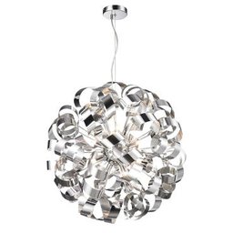 Pendente Caracol em metal na cromado para 9 lâmpadas G9 diâmetro 45cm - 1