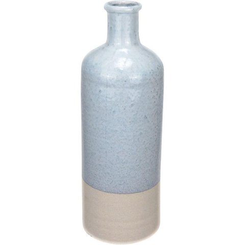 Vaso Decorativo Enfeite Casa Aparador Garrafa Home&co Cerâmica 44x15x15cm Cinza