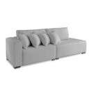 Ver imagem 1 de Sofá 2 Lugares Modulado Chaise Almofada Solta Molas Isa Be Linho Cinza Medio 1,9m