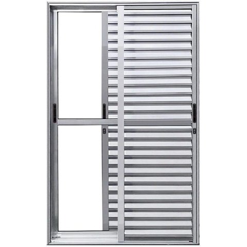 Porta de Aluminio Balcão 3 Folhas Móveis com Fechadura Linha Premium:2,10 X 1,20/brilhante