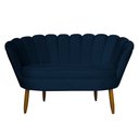 Ver imagem 2 de Namoradeira Pétala 2 Lugares Decorativa Veludo Azul Marinho - Montanaris Decor MD MONTANARIS DECOR