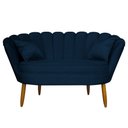 Ver imagem 1 de Namoradeira Pétala 2 Lugares Decorativa Veludo Azul Marinho - Montanaris Decor MD MONTANARIS DECOR