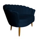 Ver imagem 3 de Namoradeira Pétala 2 Lugares Decorativa Veludo Azul Marinho - Montanaris Decor MD MONTANARIS DECOR