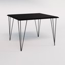 Ver imagem 3 de Conjunto De Mesa Clips De Ferro Preto Tampo Preto 120X75 4 Cadeiras Ferro Preta Assento Amarel