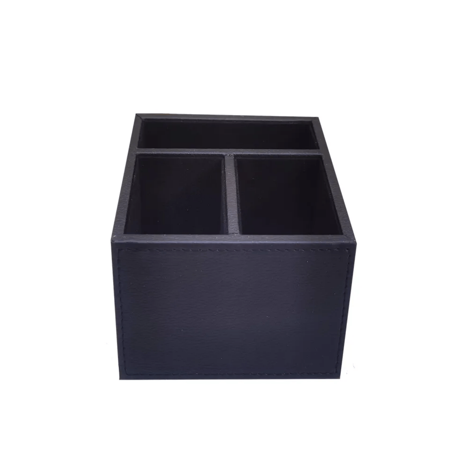 Porta Controle Remoto Couro Sintético Preto 3 Divisorias - Th0079 - 1