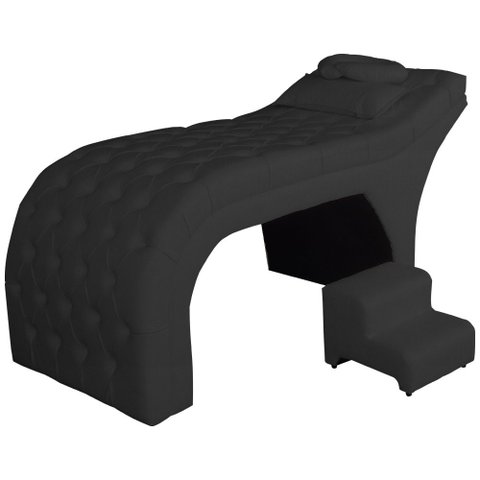 Maca Estofada Estética Capitonê 80 Cm Suede Preto - Fm