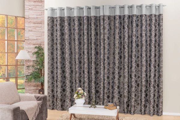 Cortina Atenas 2,00M x1,70M de Jacquard para Varão Simples - Cobre - 1