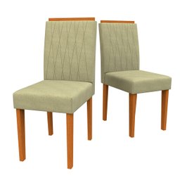 Conjunto Mesa de Jantar Bárbara 1,60m Tampo de Madeira com Vidro Colado com 6 Cadeiras Ana Cor Ypê O - 6