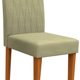 Conjunto Mesa de Jantar Bárbara 1,60m Tampo de Madeira com Vidro Colado com 6 Cadeiras Ana Cor Ypê O - 7