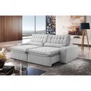 Ver imagem 3 de Sofá Petra Retrátil e Reclinável 250cm Espuma D-26 Softy - Prata