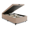 Base Cama Box Baú Solteiro 79x198x41cm Bege Suede Veludo Prince - 2