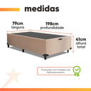 Ver imagem 3 de Base Cama Box Baú Solteiro 79x198x41cm Bege Suede Veludo Prince