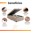 Ver imagem 4 de Base Cama Box Baú Solteiro 79x198x41cm Bege Suede Veludo Prince