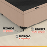 Base Cama Box Baú Solteiro 79x198x41cm Bege Suede Veludo Prince - 7