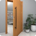 Ver imagem 5 de Puxador De Porta Preto Inox Vidro Pivotante 120cm M.S