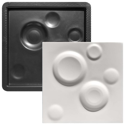 Forma 3D Gesso e Cimento ABS - Luas 50x50