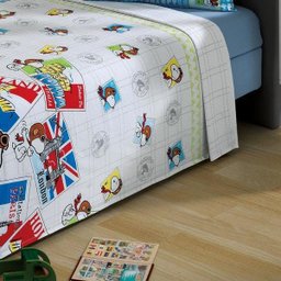 Jogo de Cama Solteiro Snoopy 3 peças - 100% Algodão - Dohler - 4 Jogo de Cama Solteiro Snoopy 3 peças - 100% Algodão - Dohler - 4
