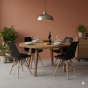 Ver imagem 6 de Kit 4 Cadeiras Saarinen Dsw Estofada Base Madeira Sala Cozinha Jantar La Mobilia