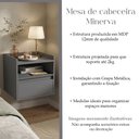 Ver imagem 2 de Mesa de Cabeceira Minerva Suspensa para Quarto Estilo Retrô com Porta Funcional - Cinza