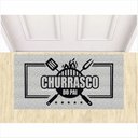 Ver imagem 1 de Tapete Capacho Churrasco do Pai 80x40 Prata para Decoração.