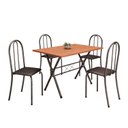 Ver imagem 2 de Conjunto de Mesa Tubular 62 100x60cm Tampo em Mdfcom 4 Cadeiras Ane B Preto/Liso/Martelado Prata