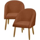 Ver imagem 1 de Kit 2 Banqueta Poltrona Lua Bouclê Ideal para Sala Penteadeira ou Salão:terracota
