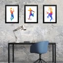 Ver imagem 1 de Kit 3 Quadros Aquarela Esportes Diversos 33x24cm - com Vidro:moldura Preta