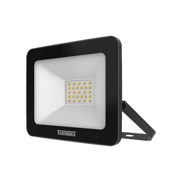 Refletor Taschibra TR Led 30 Slim 30W Preto 3000K Luz Amarela Bivolt