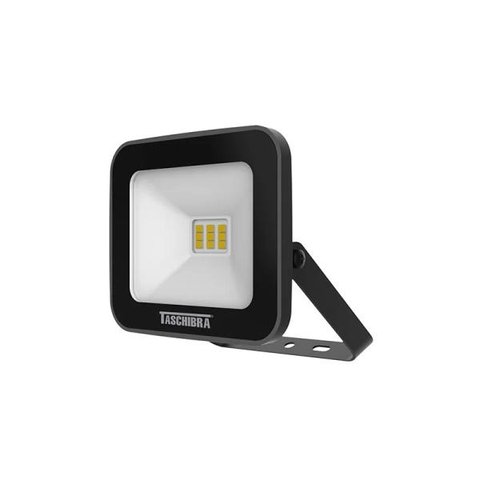 Refletor Taschibra TR Led 10 Slim 10W Preto 3000K Luz Amarela Bivolt