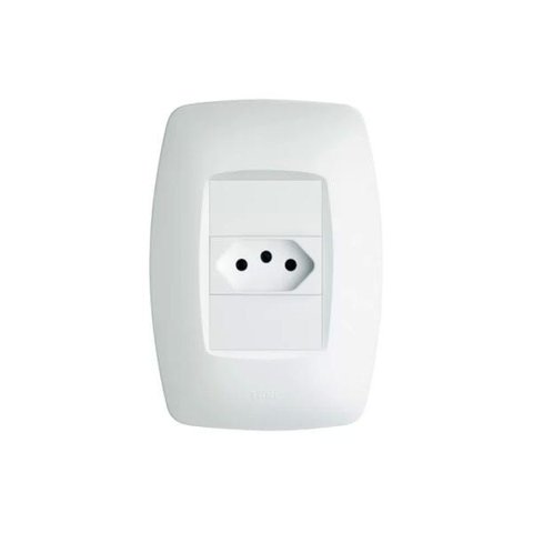 Tomada Fame Elegance 2p+t 10a com Placa 4x2 Branca