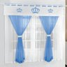 Cortina De Quarto Coroa Azul Turquesa - 1