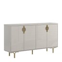 Ver imagem 1 de Buffet Balcão 160cm 4 Portas Pés Ferro Marsala Lukaliam Off White
