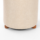 Ver imagem 2 de Puff Turim Decorativo Tecido Linho Banqueta Redondo Pés de Madeira