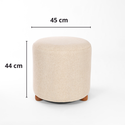 Puff Decorativo Moderno Redondo Linho Turim - 3