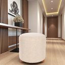 Ver imagem 6 de Puff Turim Decorativo Tecido Linho Banqueta Redondo Pés de Madeira