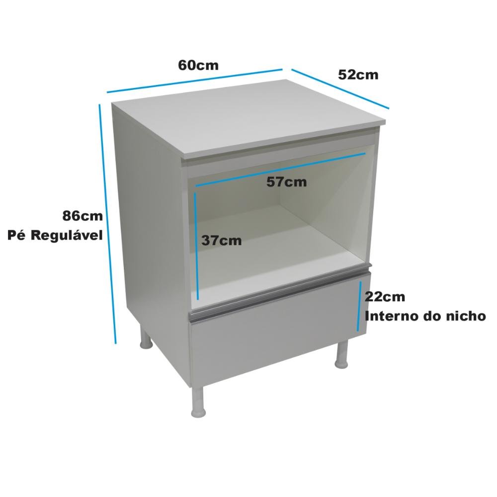 Balcão Multiuso Cozinha para Cooktop Micro/forno 100% Mdf Cor:branco - 2