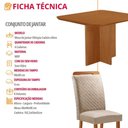 Ver imagem 7 de Mesa de Jantar Olimpia 4 Lugares Quadrada MDF 90cm Creme Moderna