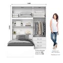 Ver imagem 4 de Guarda Roupa Solteiro 4 Portas com Cama e Nicho Cravo 
