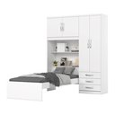 Ver imagem 2 de Guarda Roupa Solteiro 4 Portas com Cama e Nicho Cravo 