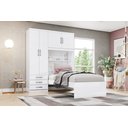 Ver imagem 1 de Guarda Roupa Solteiro 4 Portas com Cama e Nicho Cravo 