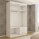 Ver imagem 5 de Guarda-roupa Solteiro Zeus 4 Portas 2 Gavetas Flex Branco - Panorama Móveis