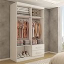 Ver imagem 2 de Guarda-roupa Solteiro Zeus 4 Portas 2 Gavetas Flex Branco - Panorama Móveis