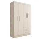 Ver imagem 3 de Guarda-roupa Solteiro Zeus 4 Portas 2 Gavetas Flex Branco - Panorama Móveis