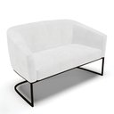 Ver imagem 1 de Sofá Namoradeira 2 Lugares Base Industrial Preto Stella Corano D03 - D'Rossi Cor Branco